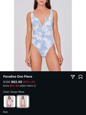 Ocean Wave Tie-Dye One-Piece Swimsuit